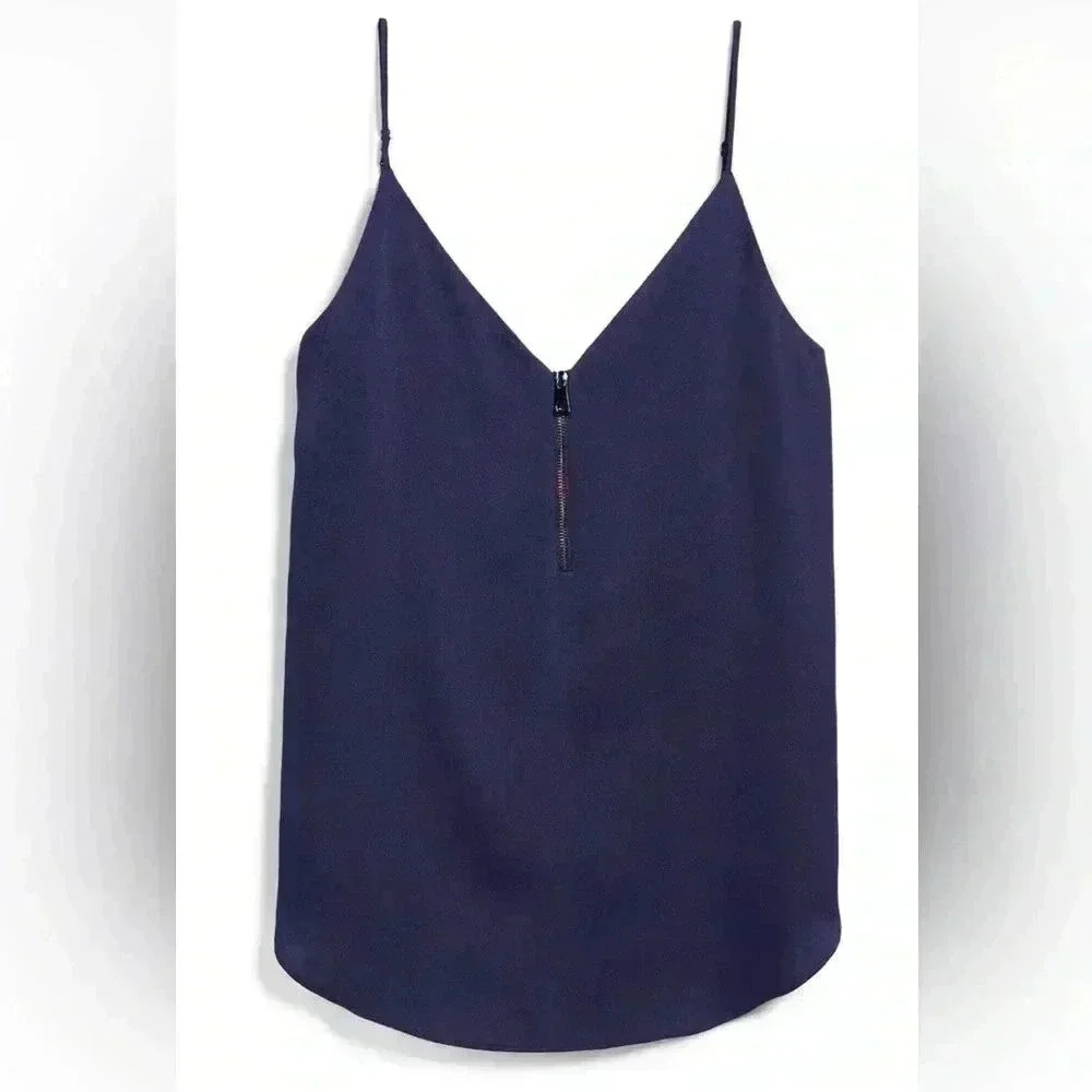 Express Women’s Small Blue V Neck Camisole Rainbow Zipper Front Rainbowcore Cami